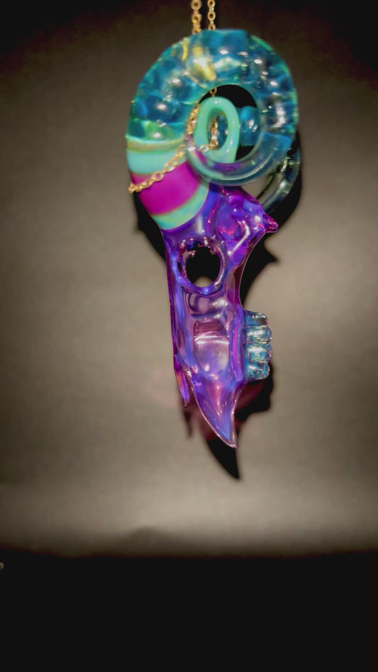 Royal Jelly and Blue Signature series Ram Skull pendant/hanger
